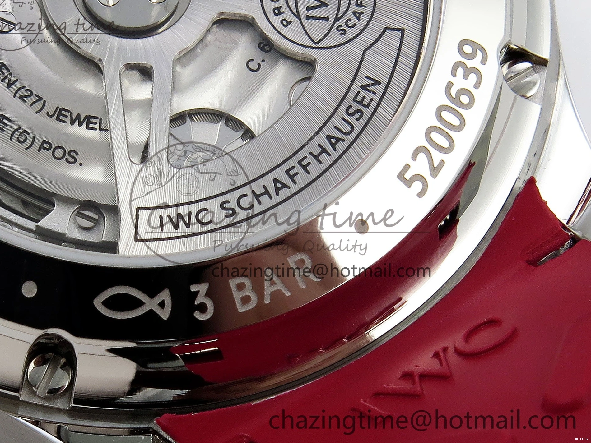 MIROTIME 0111 Reliable Portuguese Chrono IW3716 Z+F 1:1 Best Edition Red Dial on Red Rubber Strap A 7015